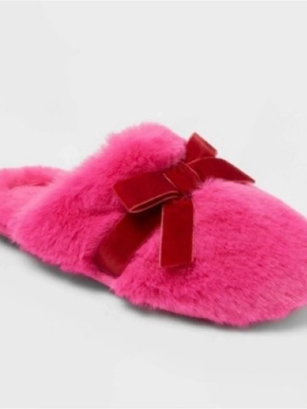 Kids' Amoret Plush Scuff Slippers - Cat & Jack™ Pink Girl Size XL (6-7) New